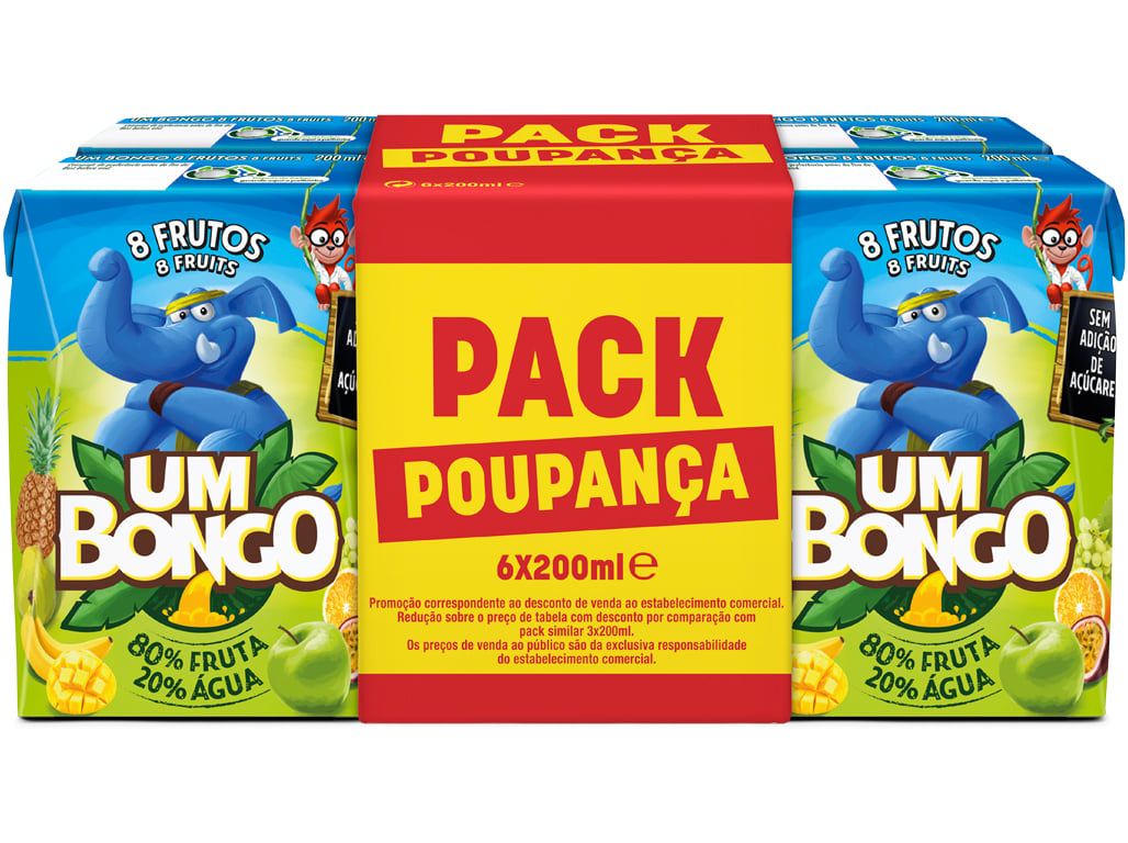 Néctar um bongo 8 frutos 6x0.20l