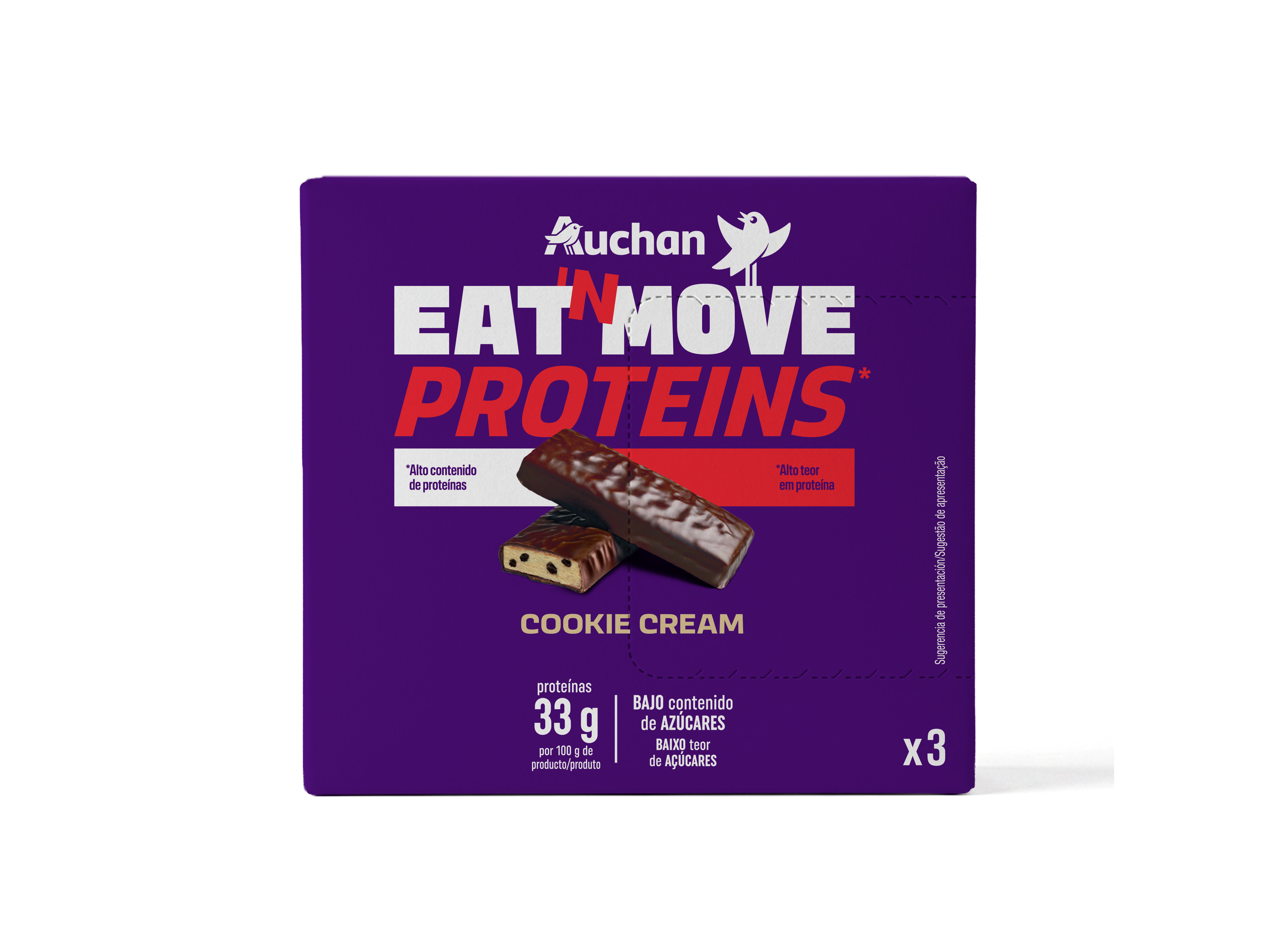 Barrita Proteica Auchan Cookie Cream 3un 120g Auchan
