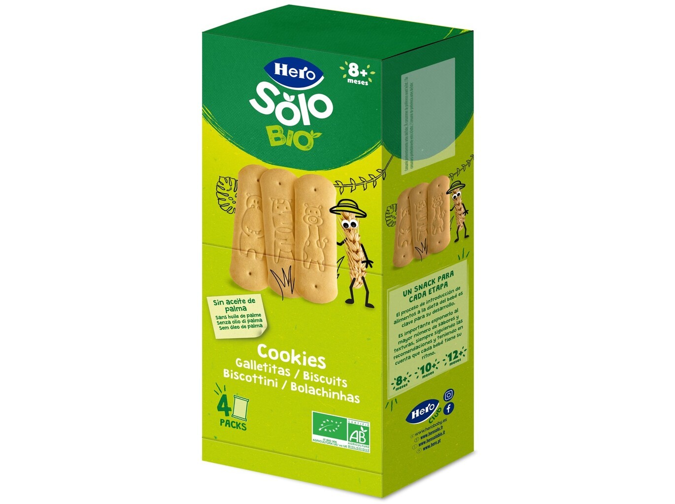 Biscoitos hero solo bio cookies 160g