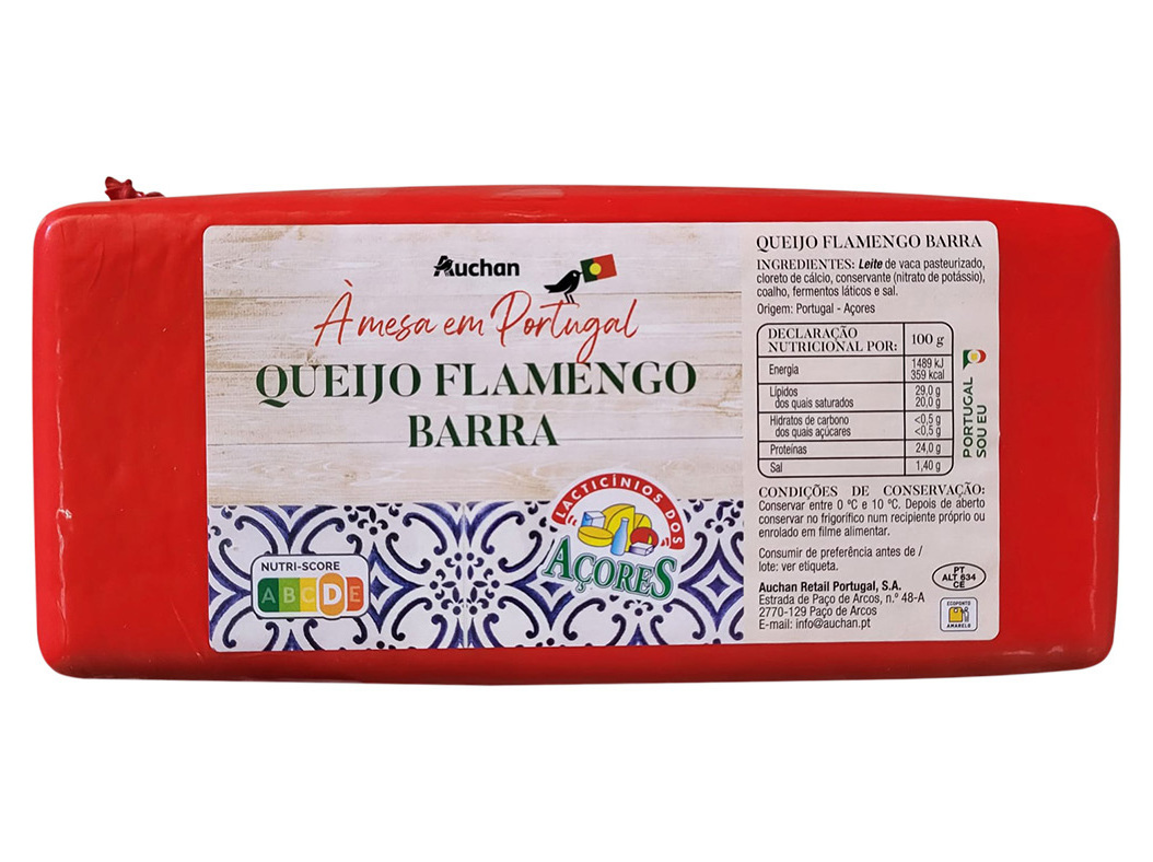 Queijo flamengo auchan à mesa em portugal açores barra kg