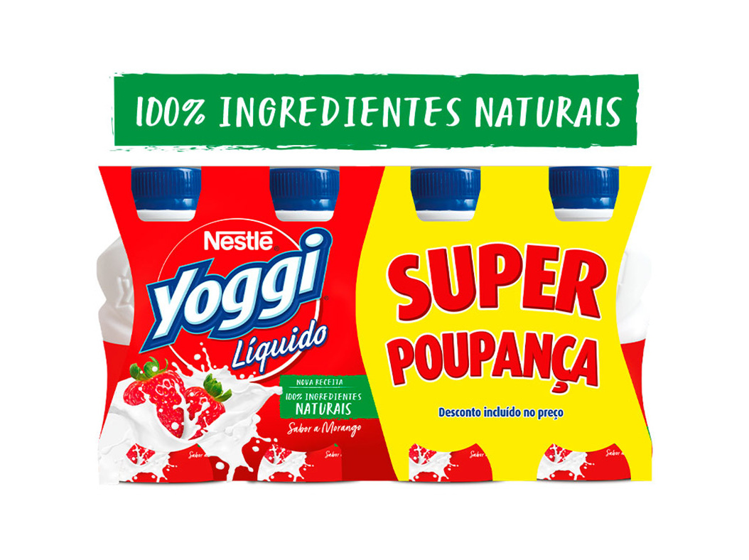 Iogurte Yoggi Líquido Morango 8x160g