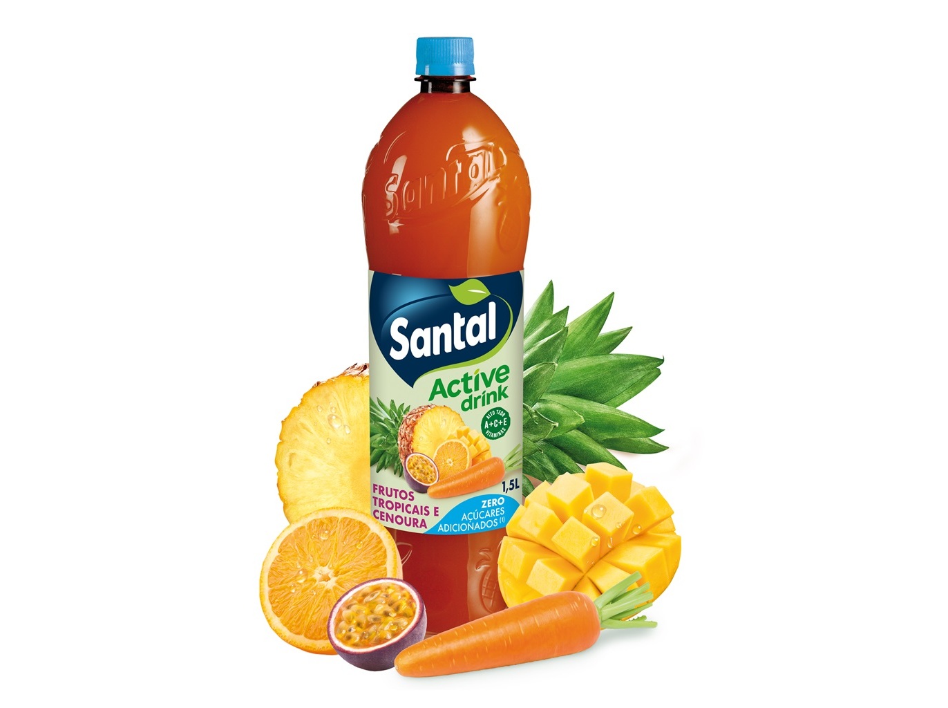 Active santal drink tropical e cenoura menos 30% açucar 1.5l