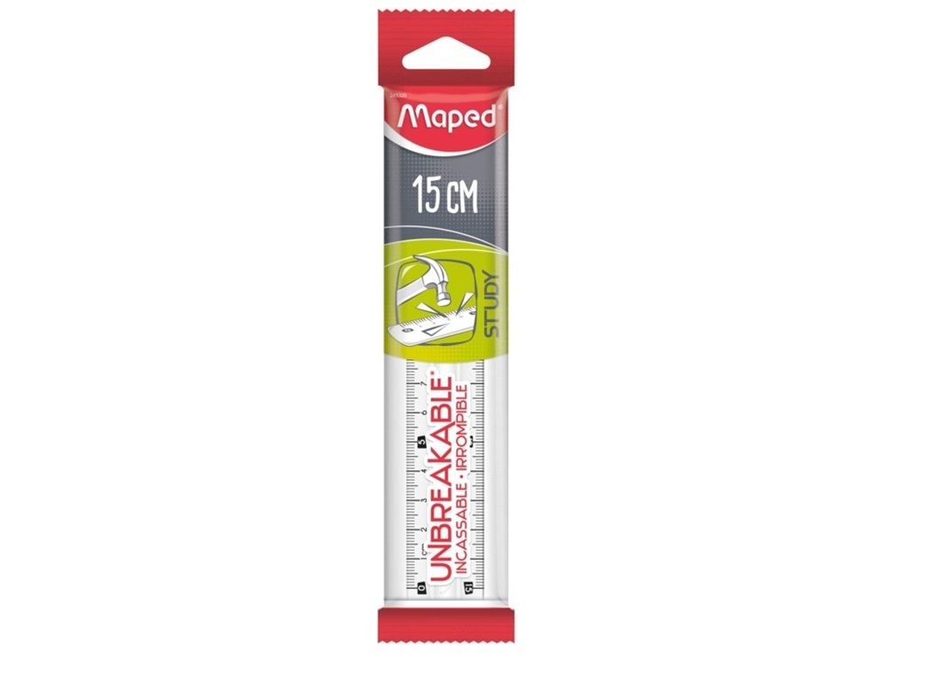 Régua study maped inquebrável 15cm