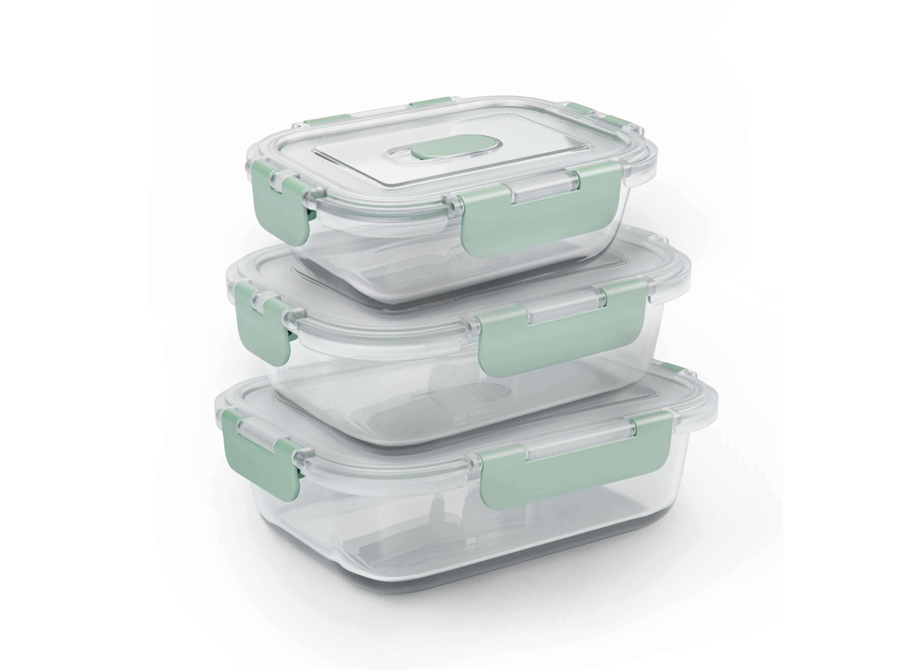 Conjunto 3 Caixas Fresh&care Herméticas Vidro