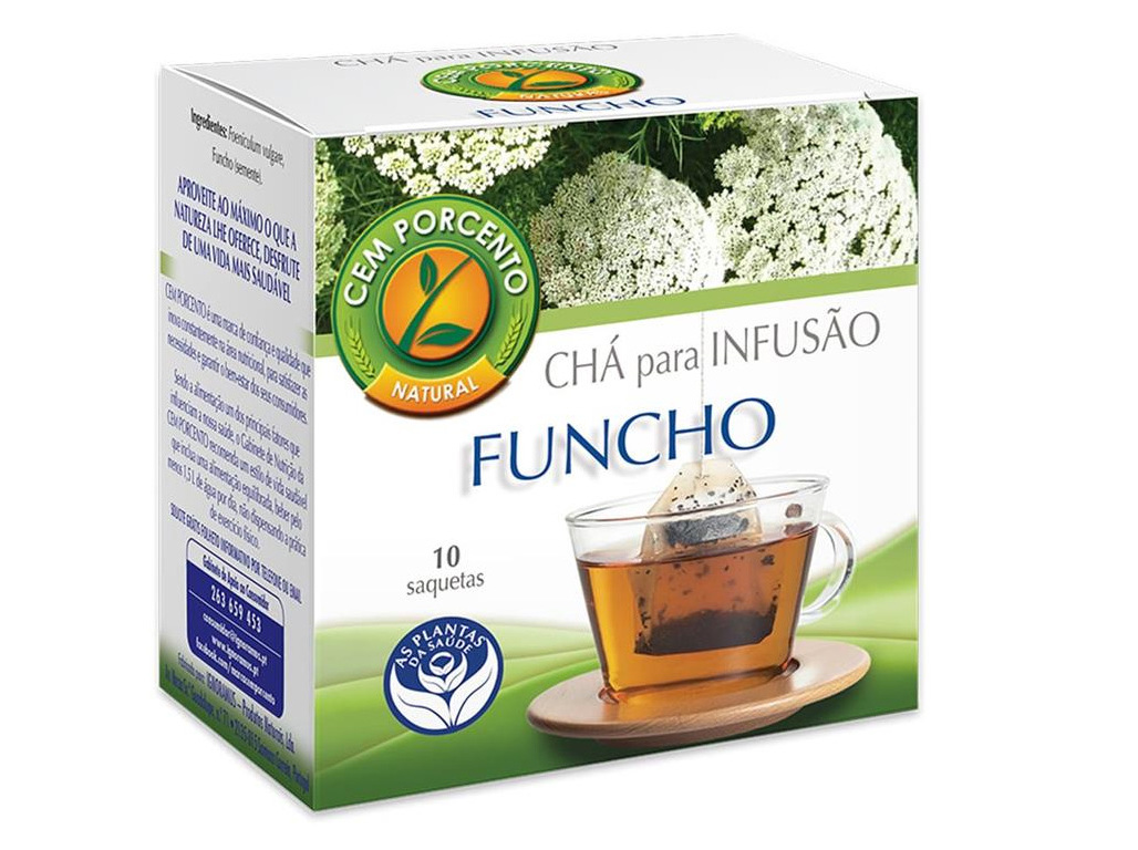 Chá Cem Porcento Funcho 10 Saquetas Cem Porcento
