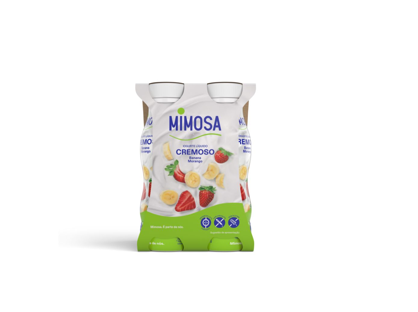 Iogurte Mimosa Líquido Cremoso Banana E Morango 4x151ml Mimosa