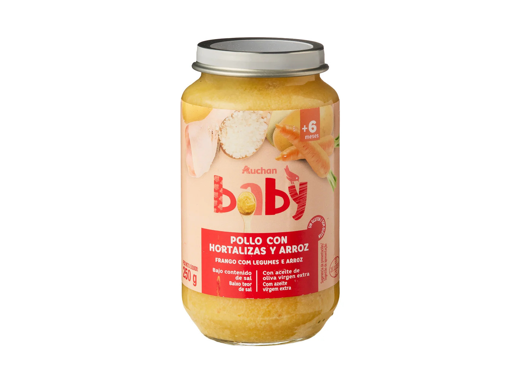 Refeição Auchan Baby Frango Legumes Arroz Sem Glúten 250g Auchan Baby