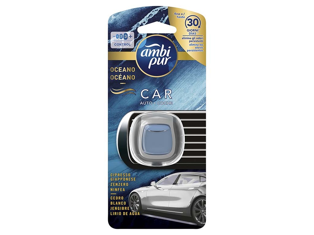 Ambientador auto ambipur ventclips origins ocean
