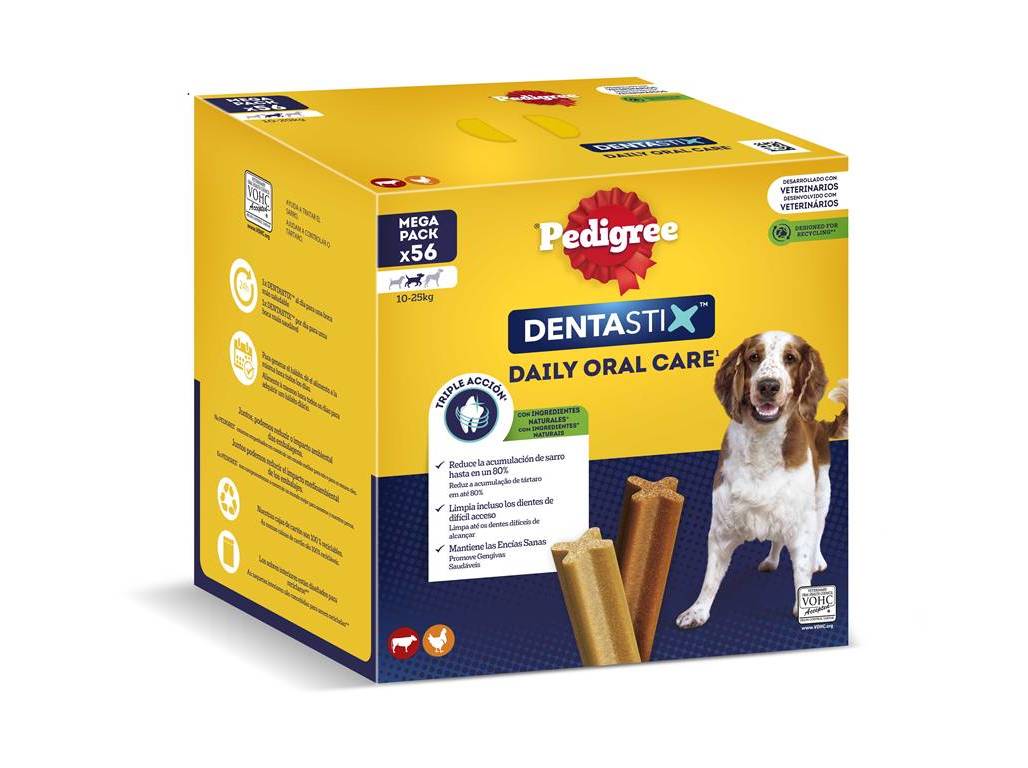 Snack Cão Dentastix Pedigree Raça Média 1.44 Kg 56un