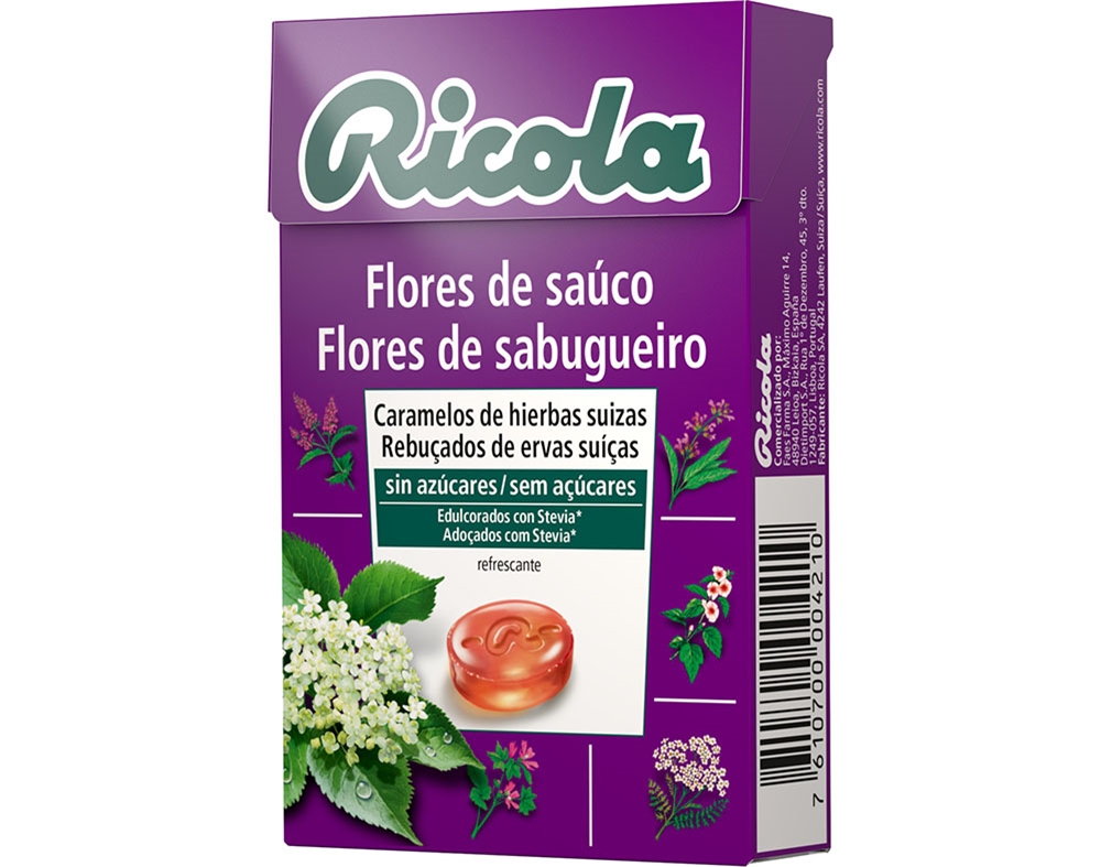 Rebuçados Ricola Sem Açúcar Flor Sabugueiro 50g Ricola