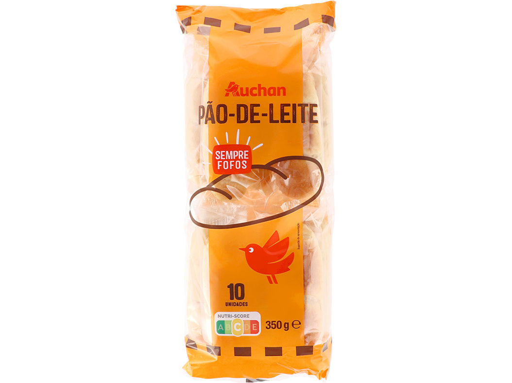 Pão Auchan De Leite 10un 350g Auchan
