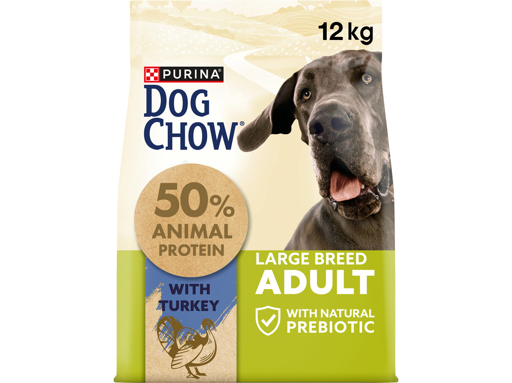 Ração para cão dog chow raças grandes peru 12kg