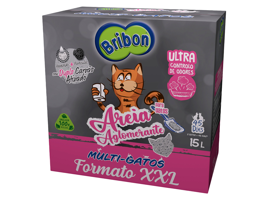 Areia Aglomerante Bribon Multi Gatos 15l