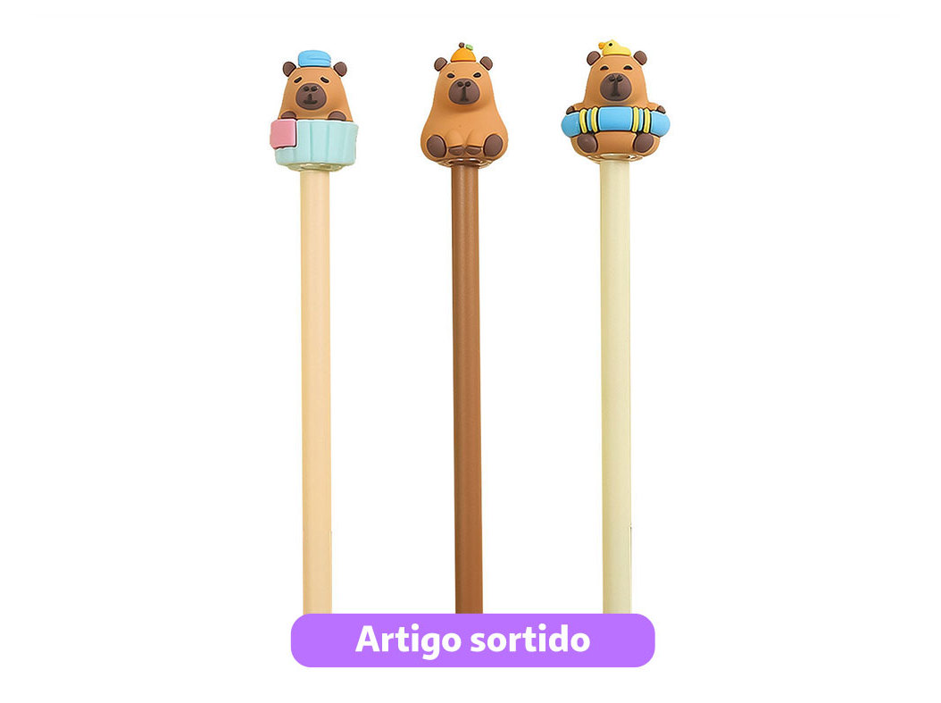 Esferográfica apagável cute capivara azul modelos sortidos