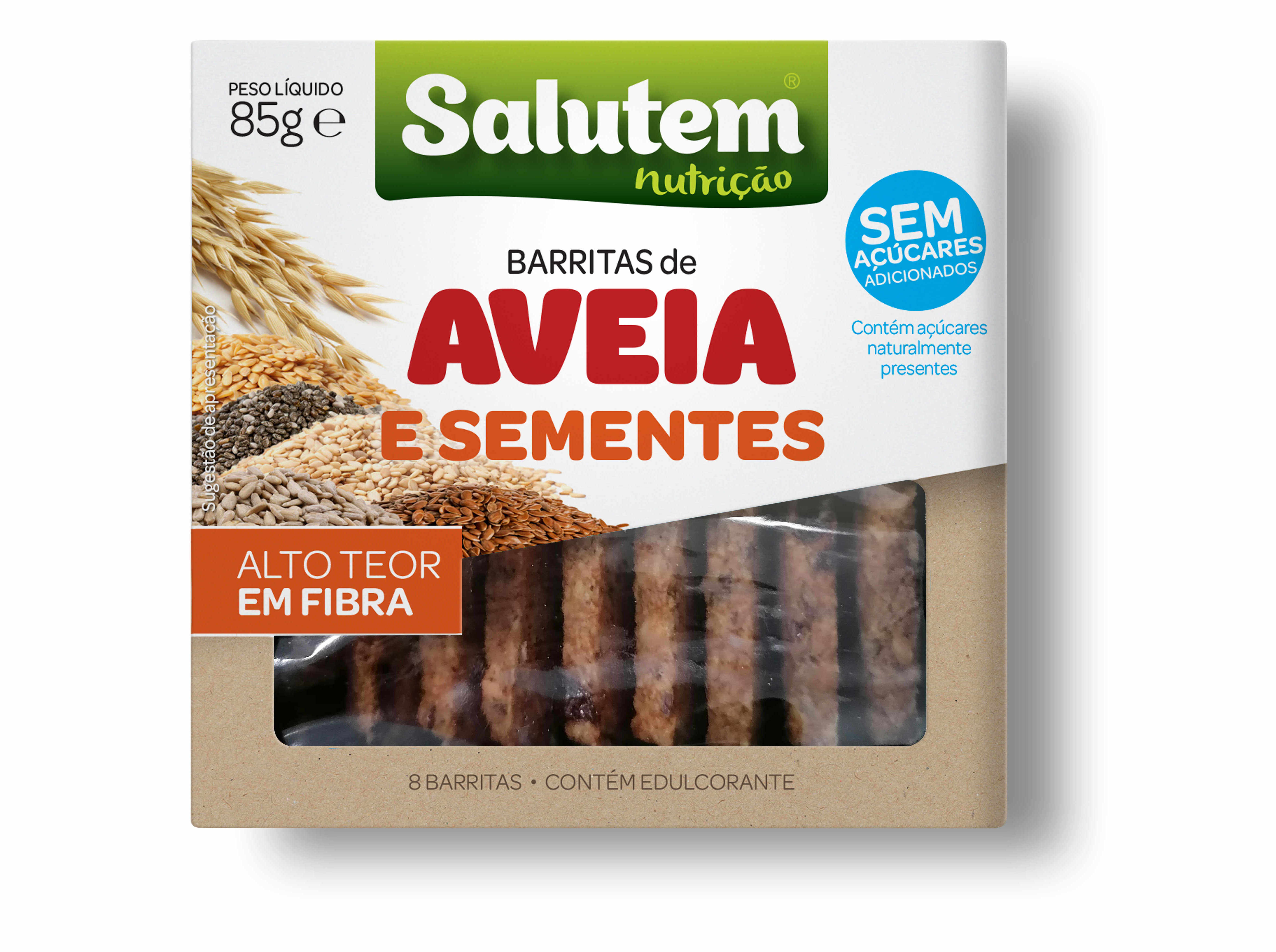 Barritas De Aveia Salutem Sementes Sem Açucar Adicionados 85g Salutem