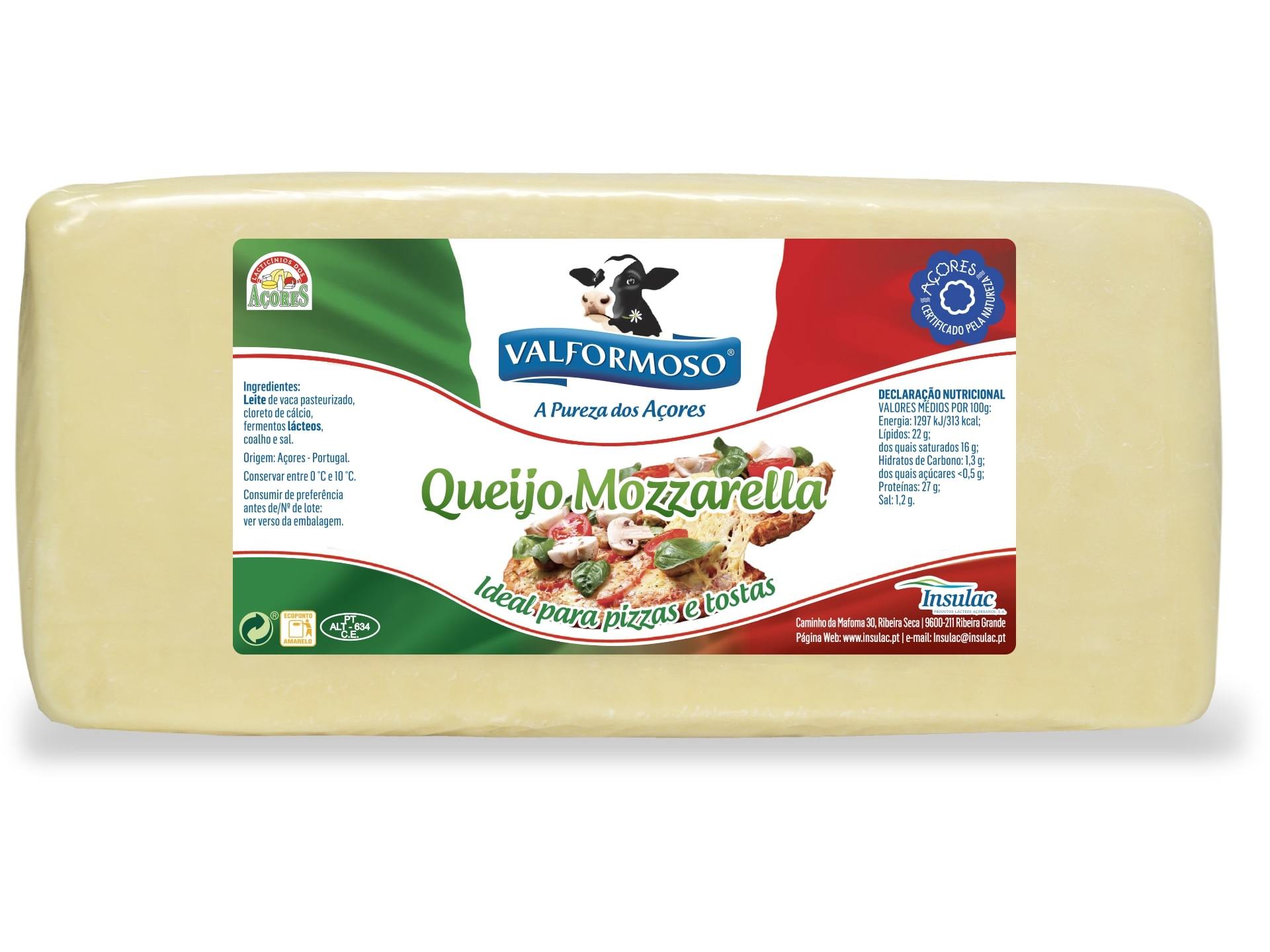 Queijo valformoso mozzarella barra kg