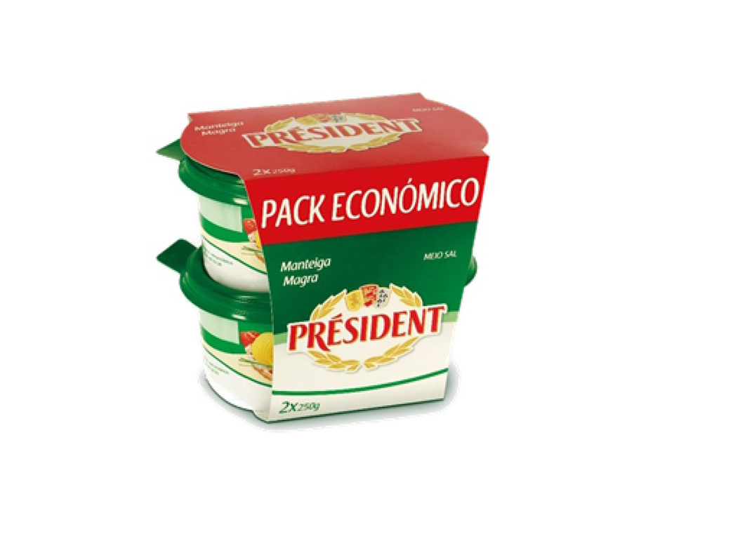 Manteiga Magra President Pack Económico 2x250g President
