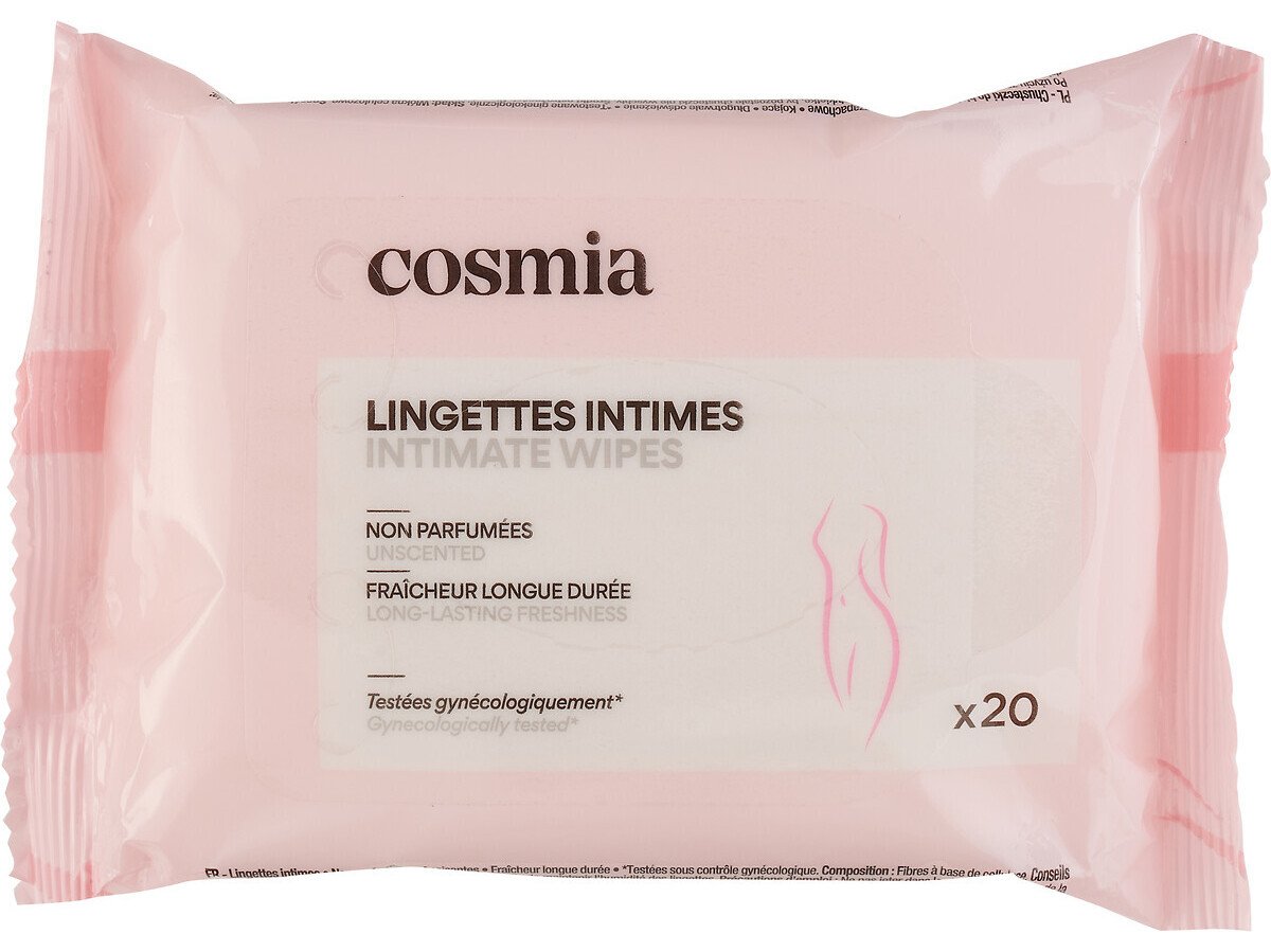 Toalhitas íntimas cosmia calmante s/perfume 20un