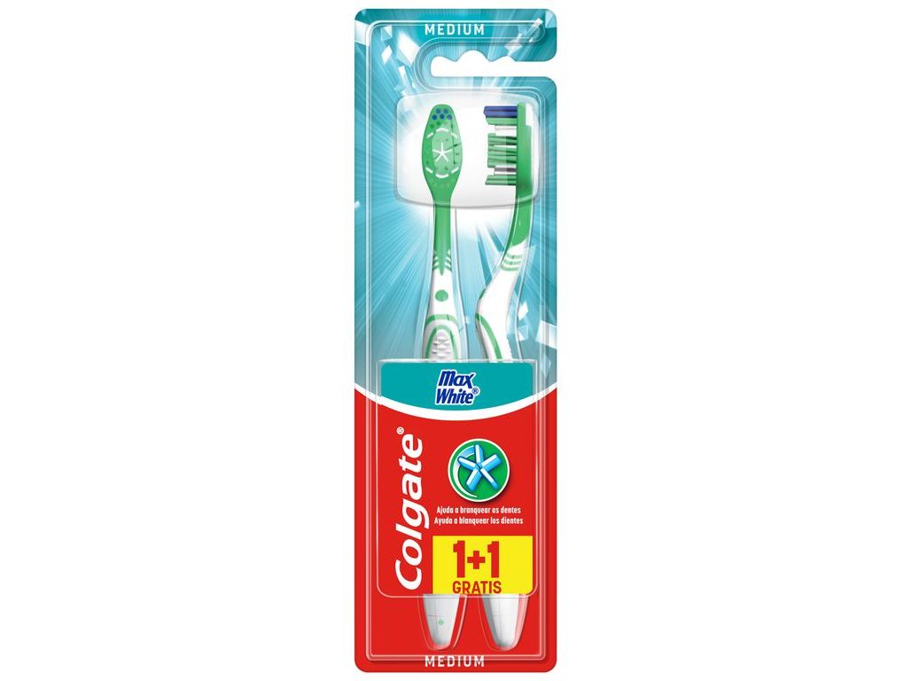 Escova de dentes colgate max white media pack 2