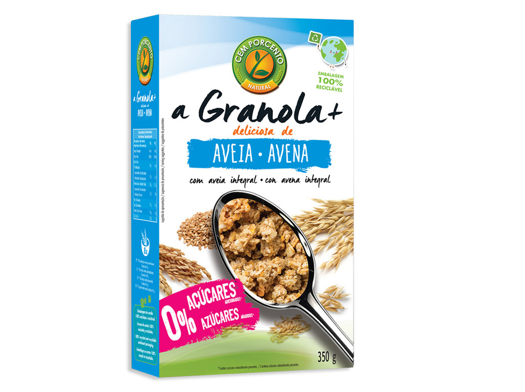 Granola Cem Porcento Aveia Integral Sem Açúcar 350g Cem Porcento
