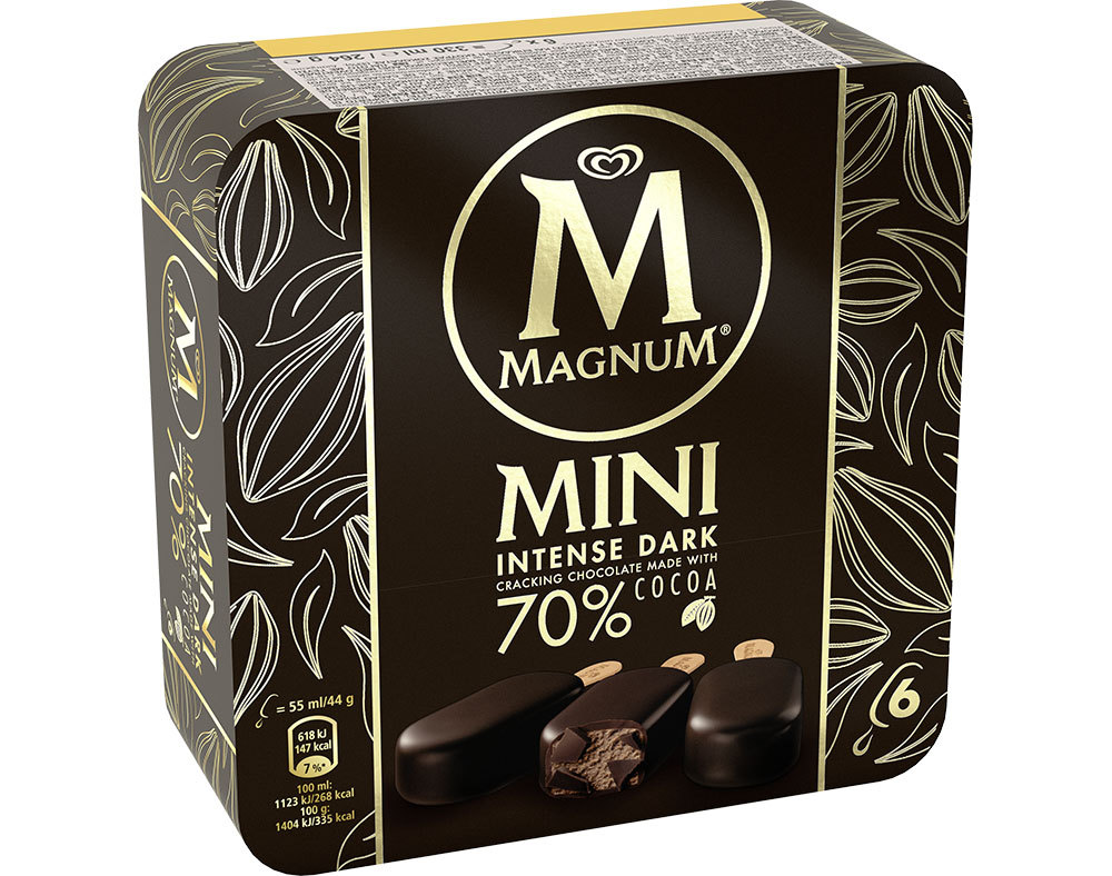 Gelado magnum multipack mini intense dark 70% 6x55ml