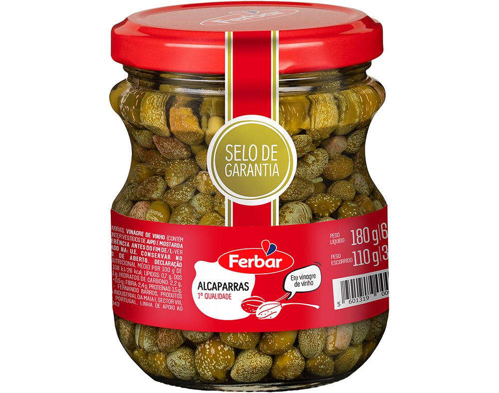 Alcaparras ferbar em vinagre 180(110)g