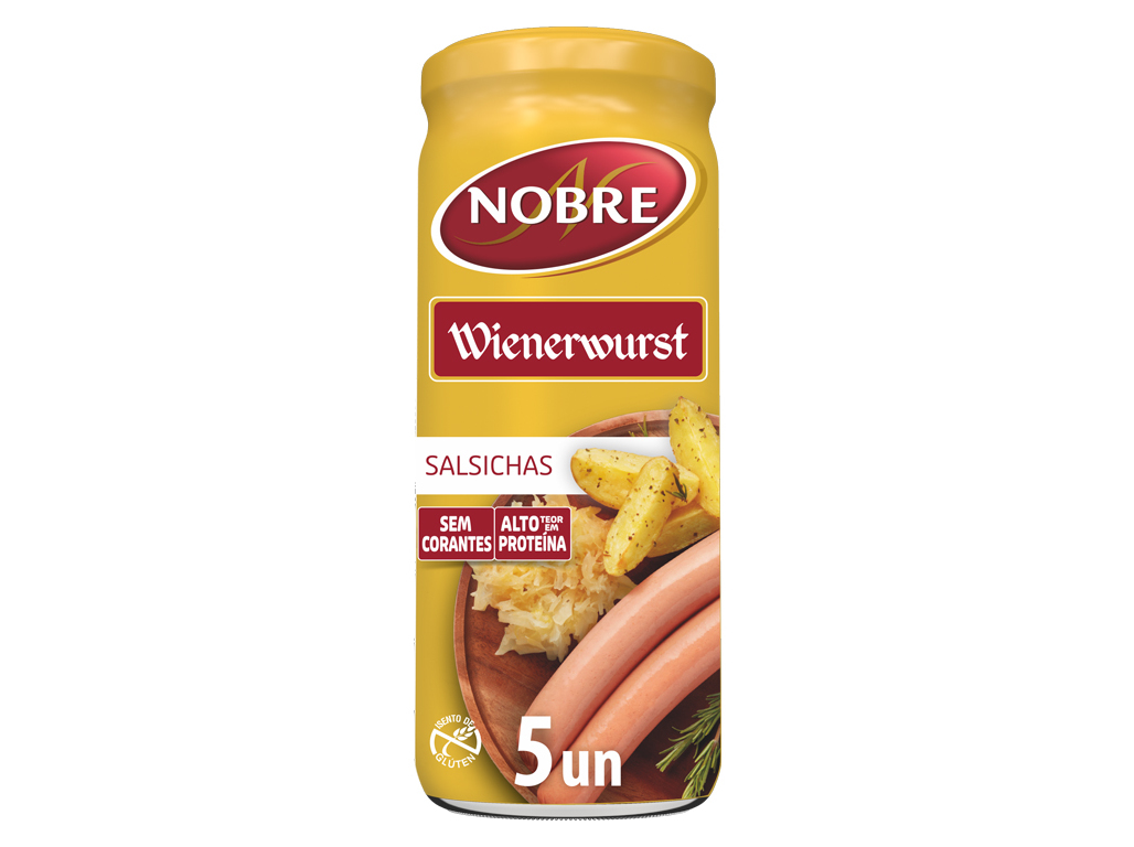 Salsichas Nobre Wiener Frasco 440(220)g Nobre