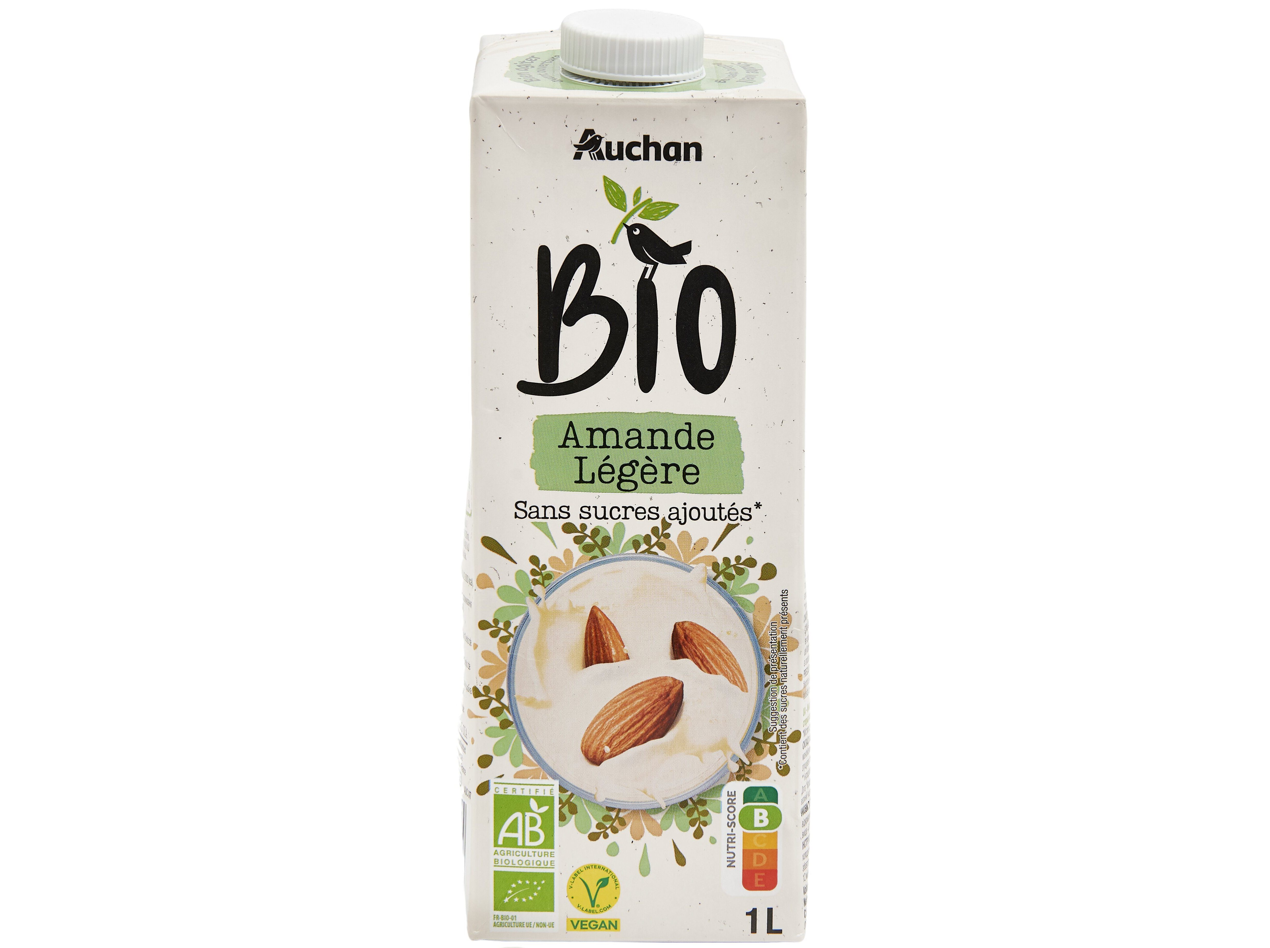 Bebida Auchan Amêndoa Bio Sem Açúcar Adicionado 1l Auchan Bio