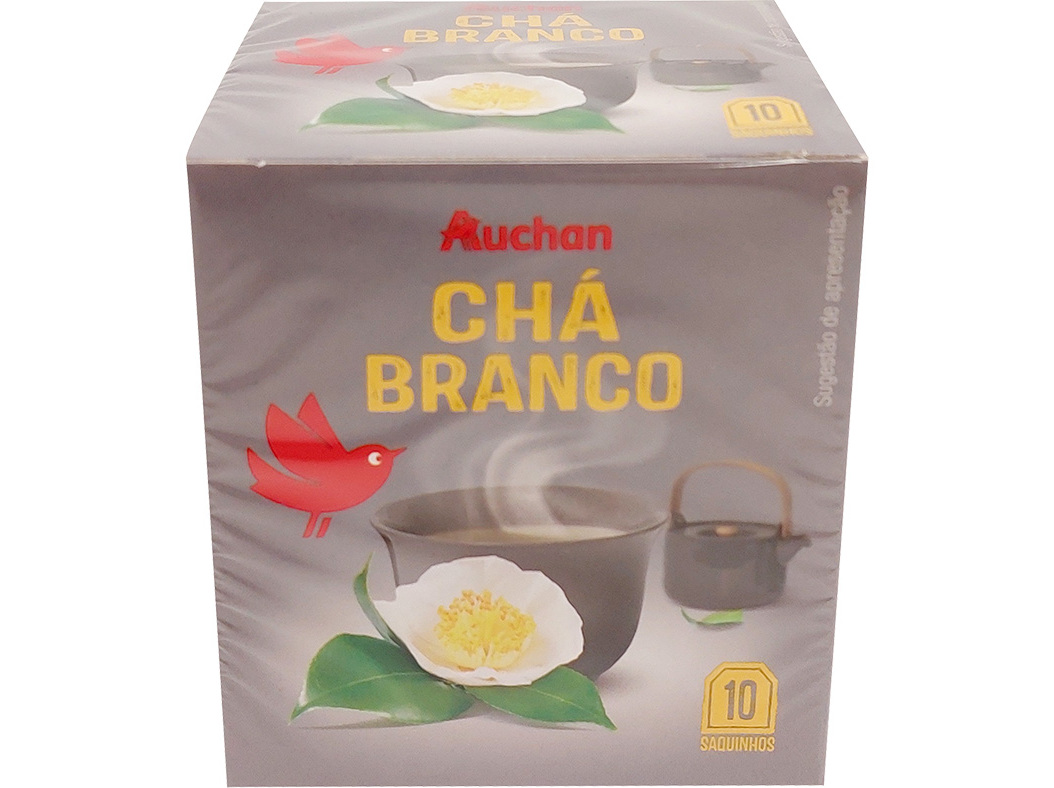 Chá auchan branco com aroma de baunilha 10 saquetas