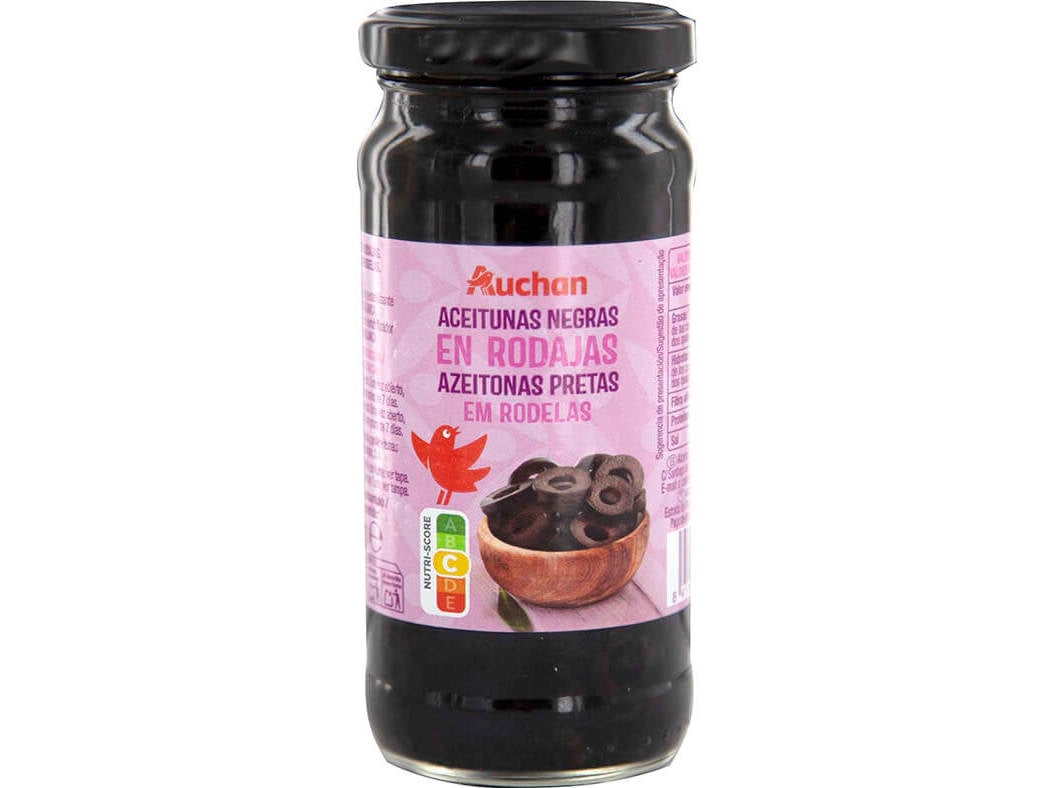 Azeitonas Pretas Auchan Rodelas Em Frasco 230(105)g Auchan