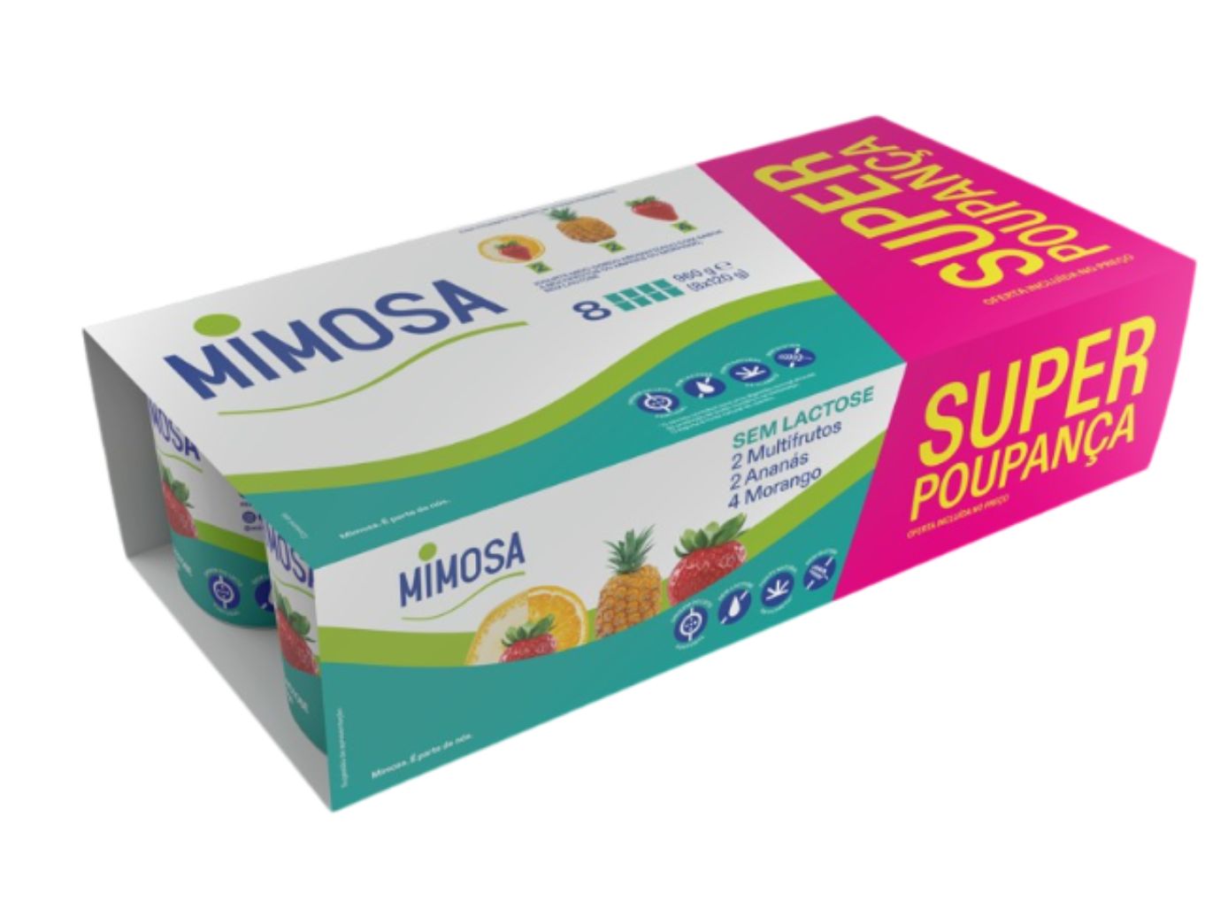 Iogurte sem lactose mimosa multisabores poupança 8x120g