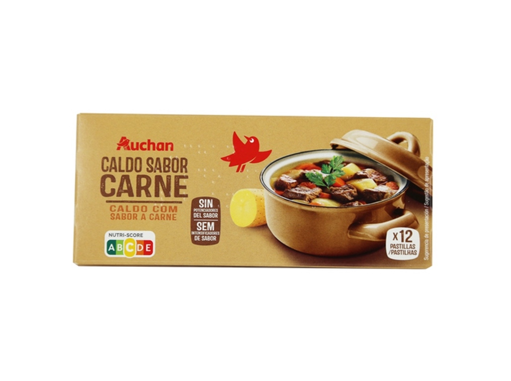 Caldo Auchan Carne 12un 120g Auchan