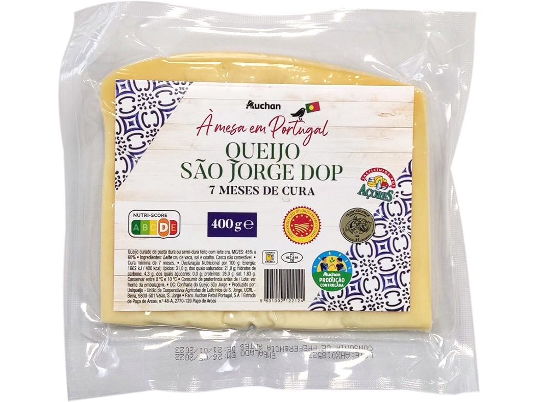 Queijo s.jorge dop auchan à mesa em portugal cultivamos o bom cura 7 meses 400g