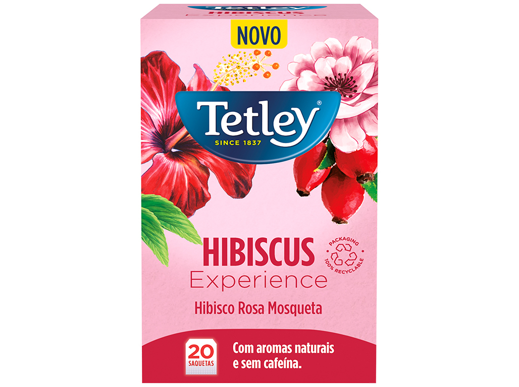 Infusão Tetley Hibisco E Rosa Mosqueta 20 Saq Tetley