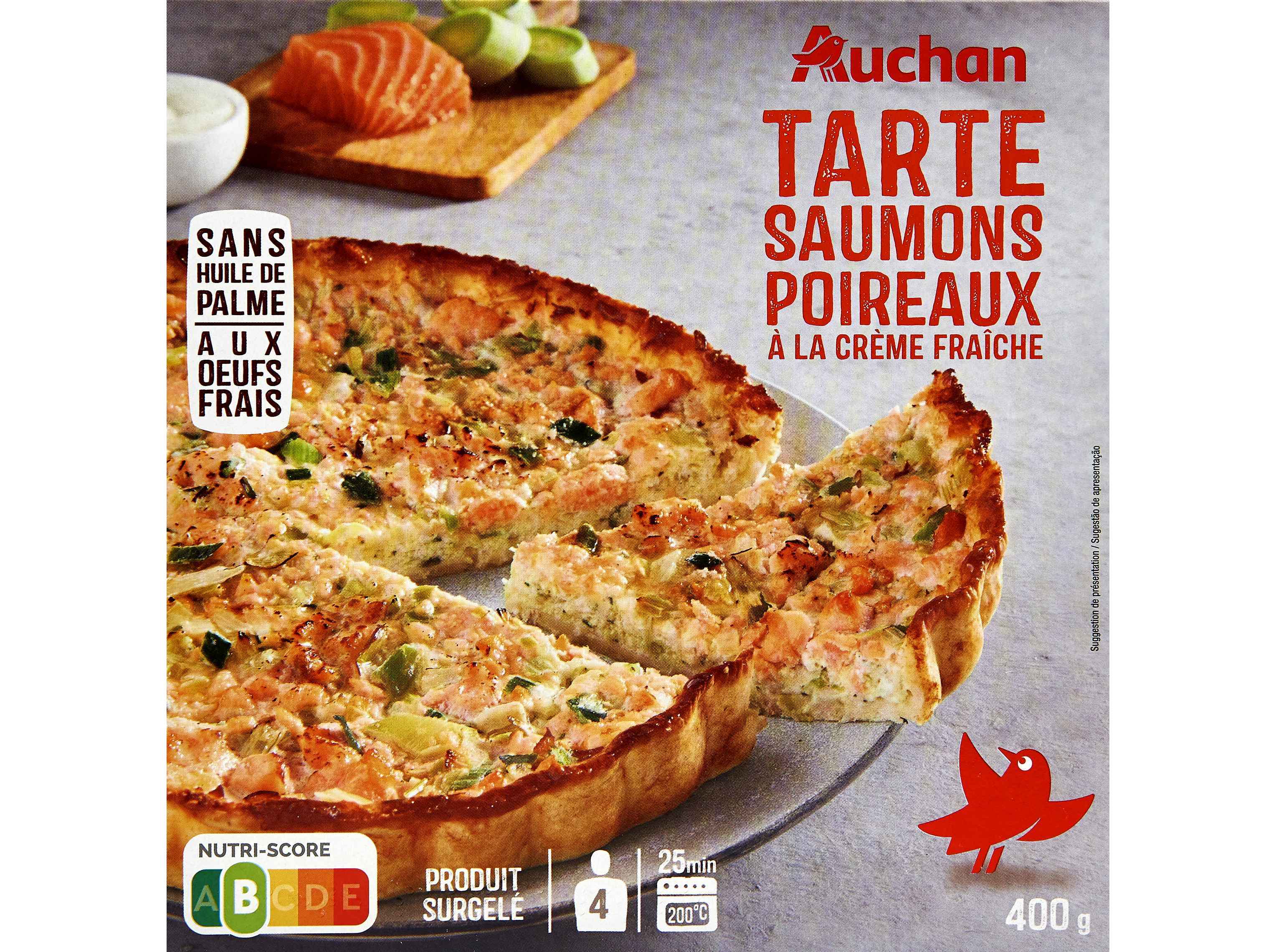Tarte Auchan Salmão Alho Francês E Natas 400g Auchan