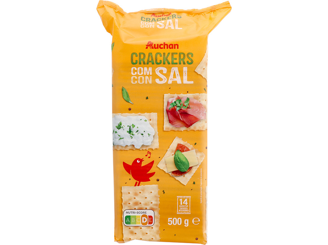 Bolacha Cream Cracker Auchan Com Sal 500g 14saq Auchan