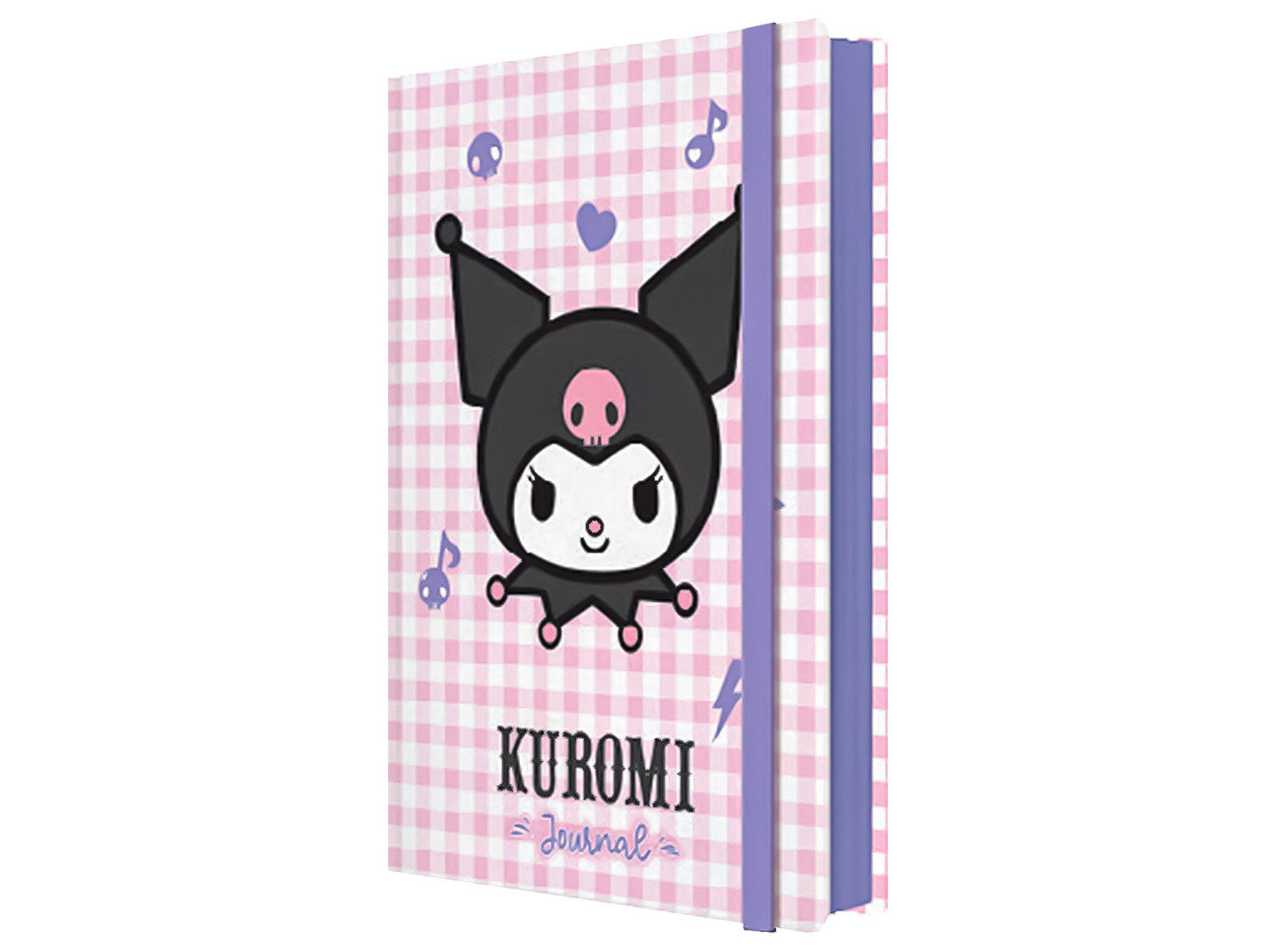 Caderno de notas a5 kuromi com elástico 14.8x21cm