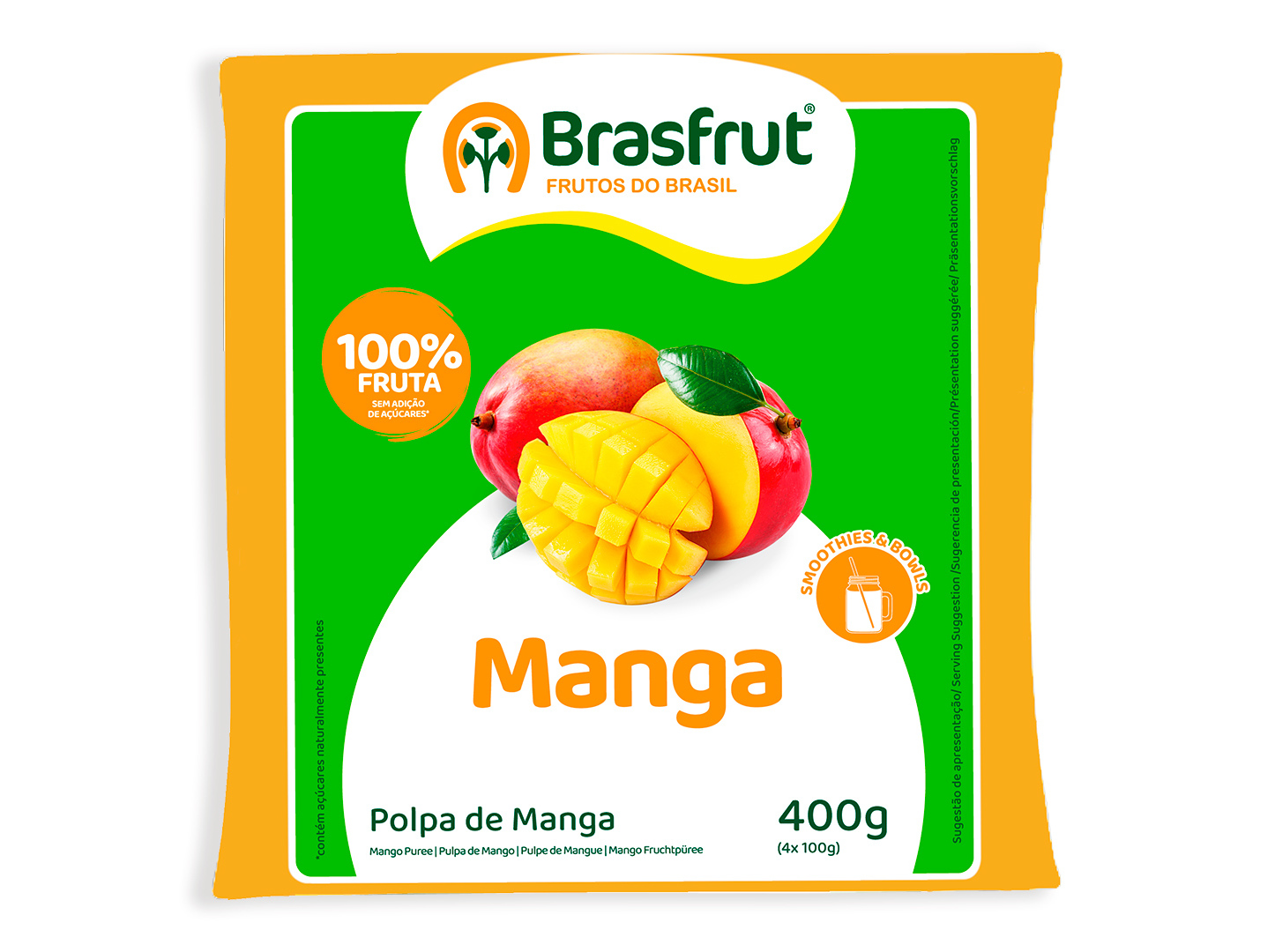 Polpa Brasfrut De Fruta Manga 4x100g Brasfrut