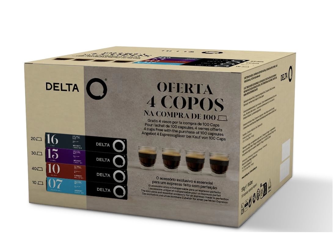 Capsulas delta q kit oferta copos 100 un