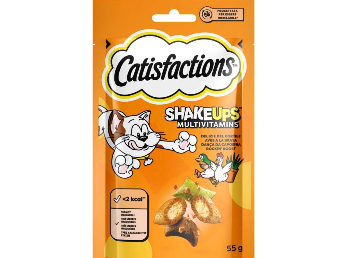 Snacks para gato catisfactions shake ups frango 55g