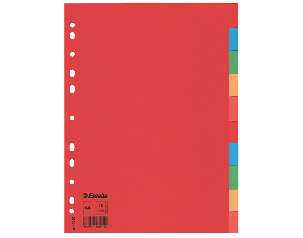Separadores esselte a4 cartão 10 posições