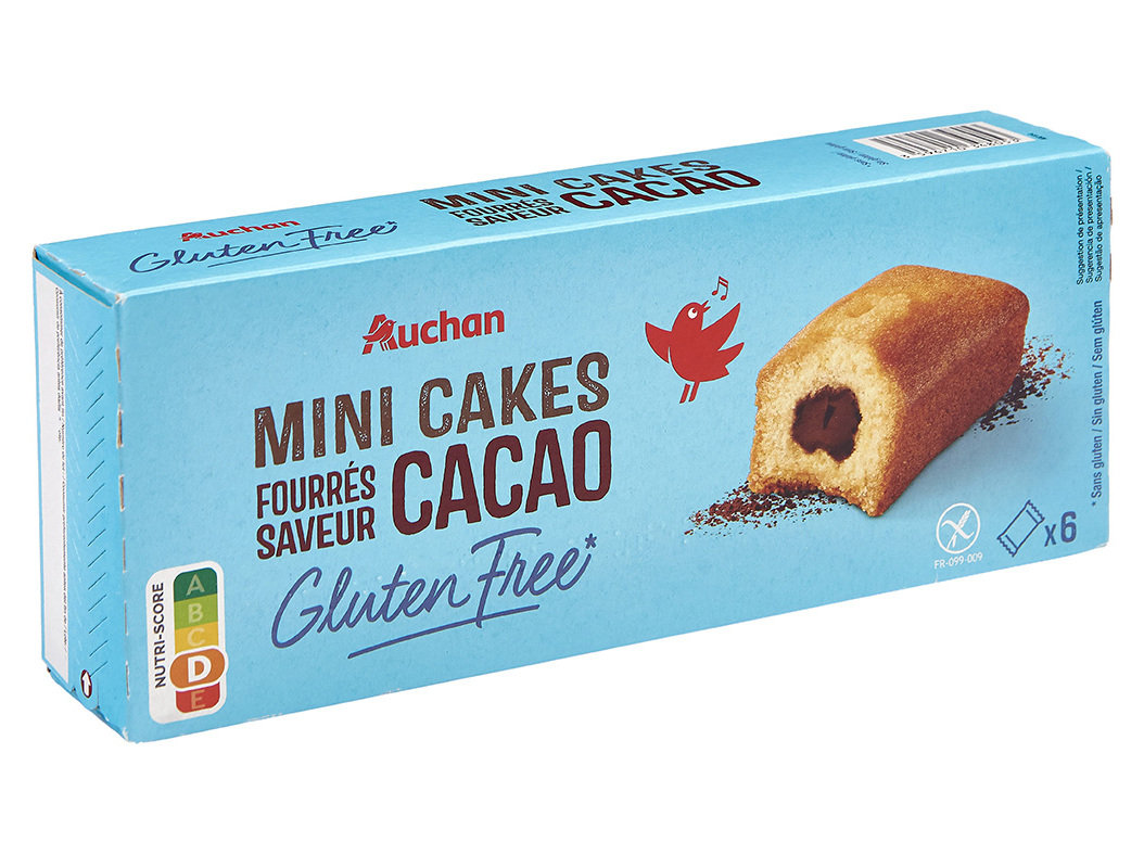 Bolos Auchan Miniaturas Recheio Chocolate Sem Glúten 6un Auchan