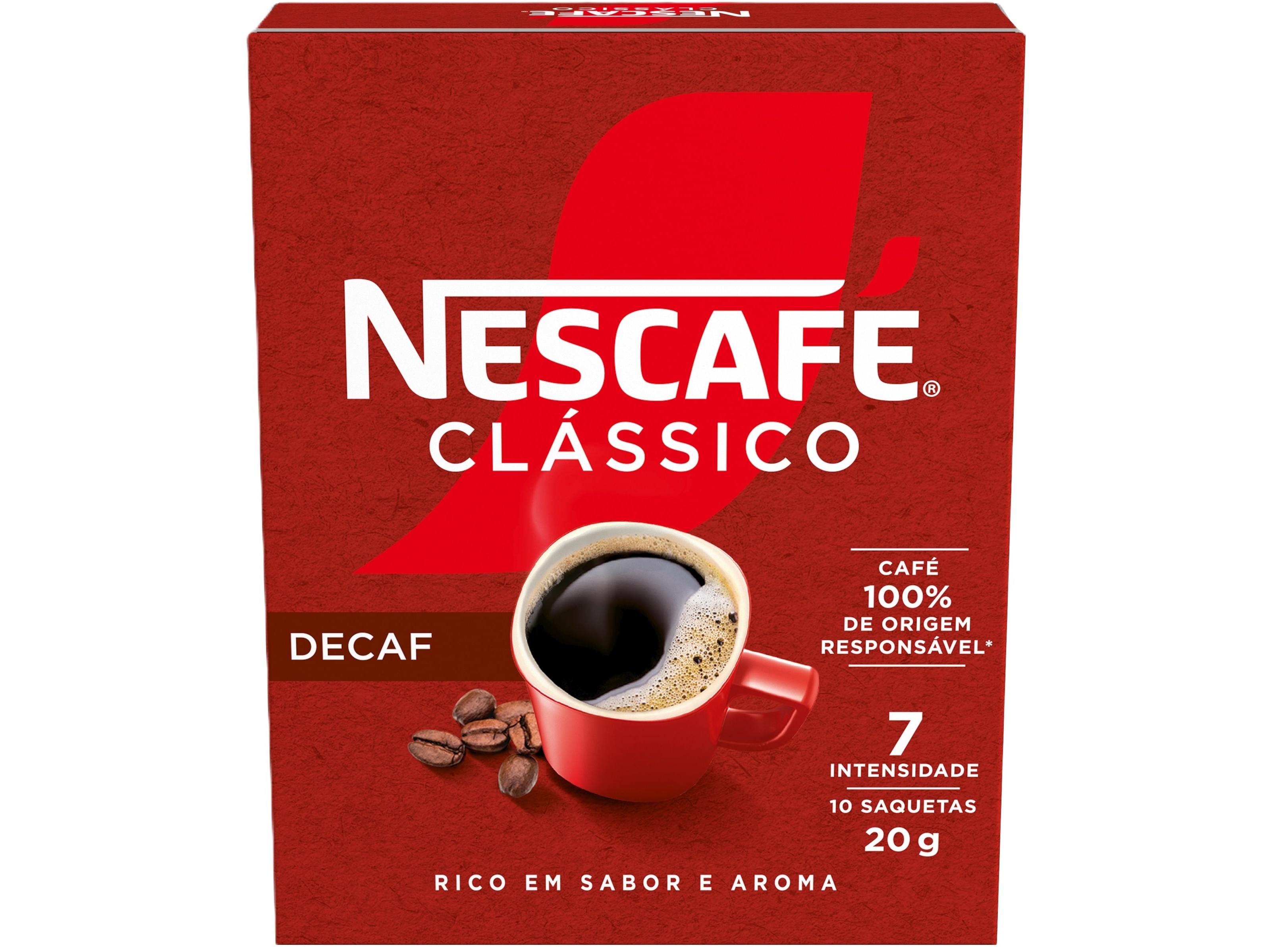 Café nescafé solúvel sem cafeina 10x2g