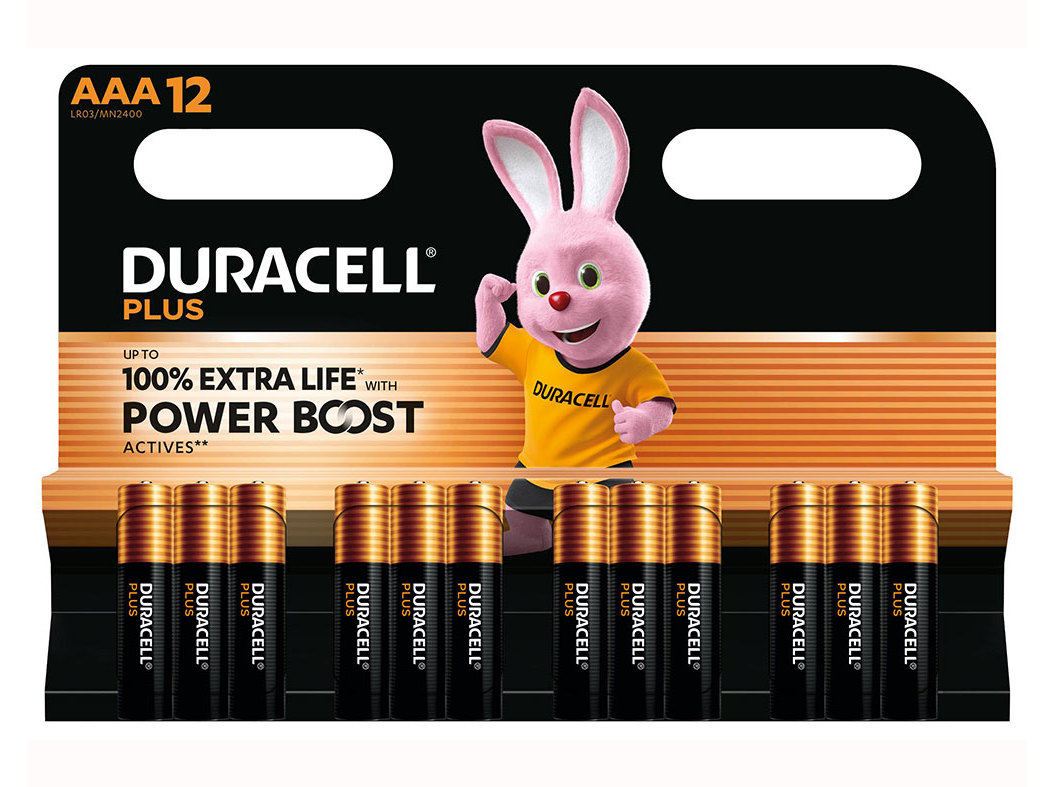 Pilha Alcalina Duracell Plus Aaa Lr03 Pack 12 Unidades