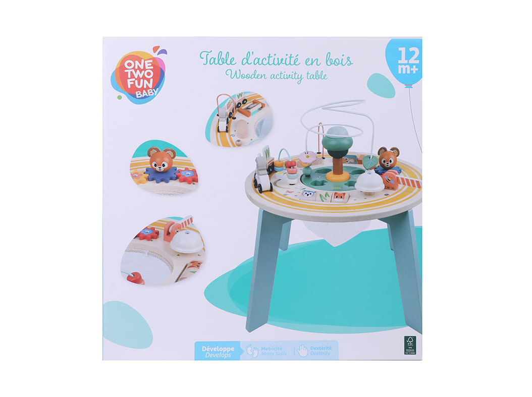 Mesa De Atividades One Two Fun Em Madeira