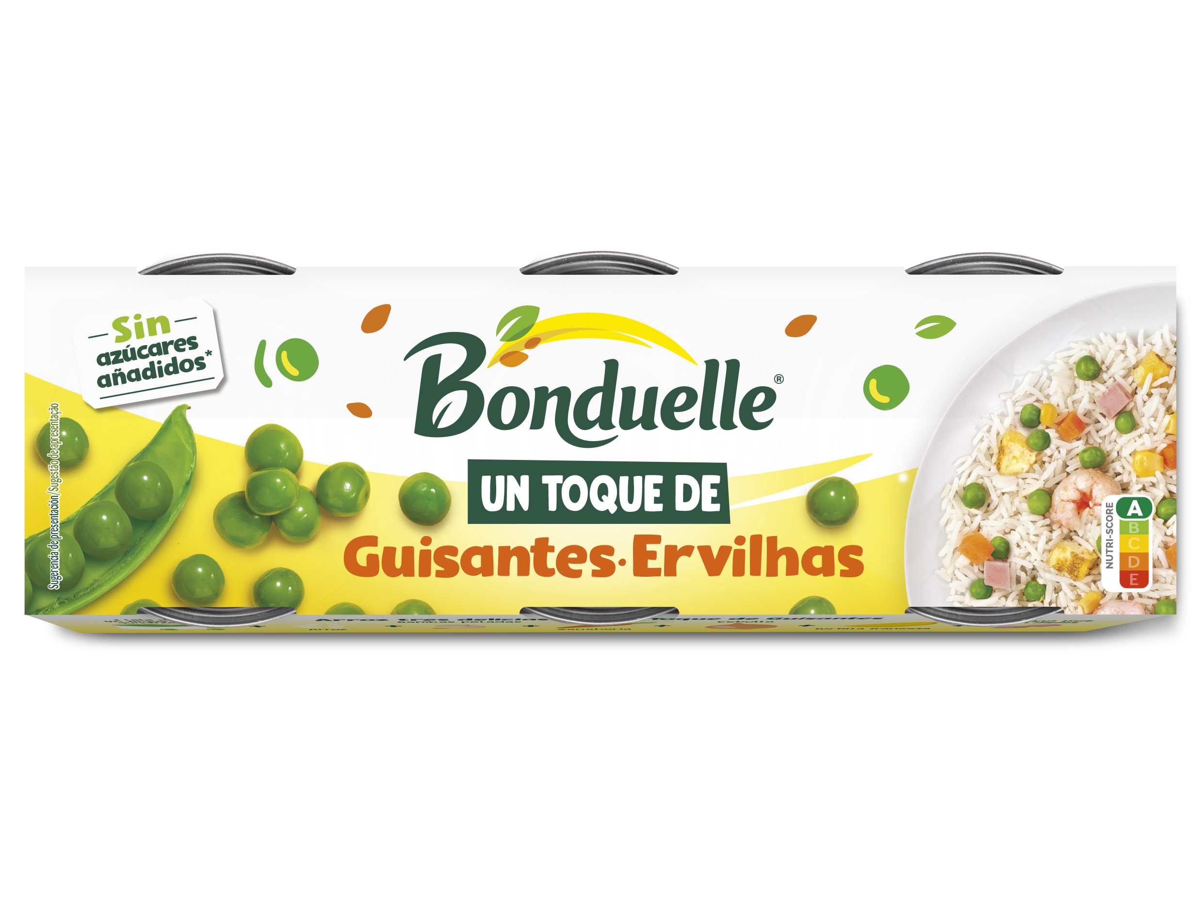 Pack ervilhas bonduelle 3x75(65)g