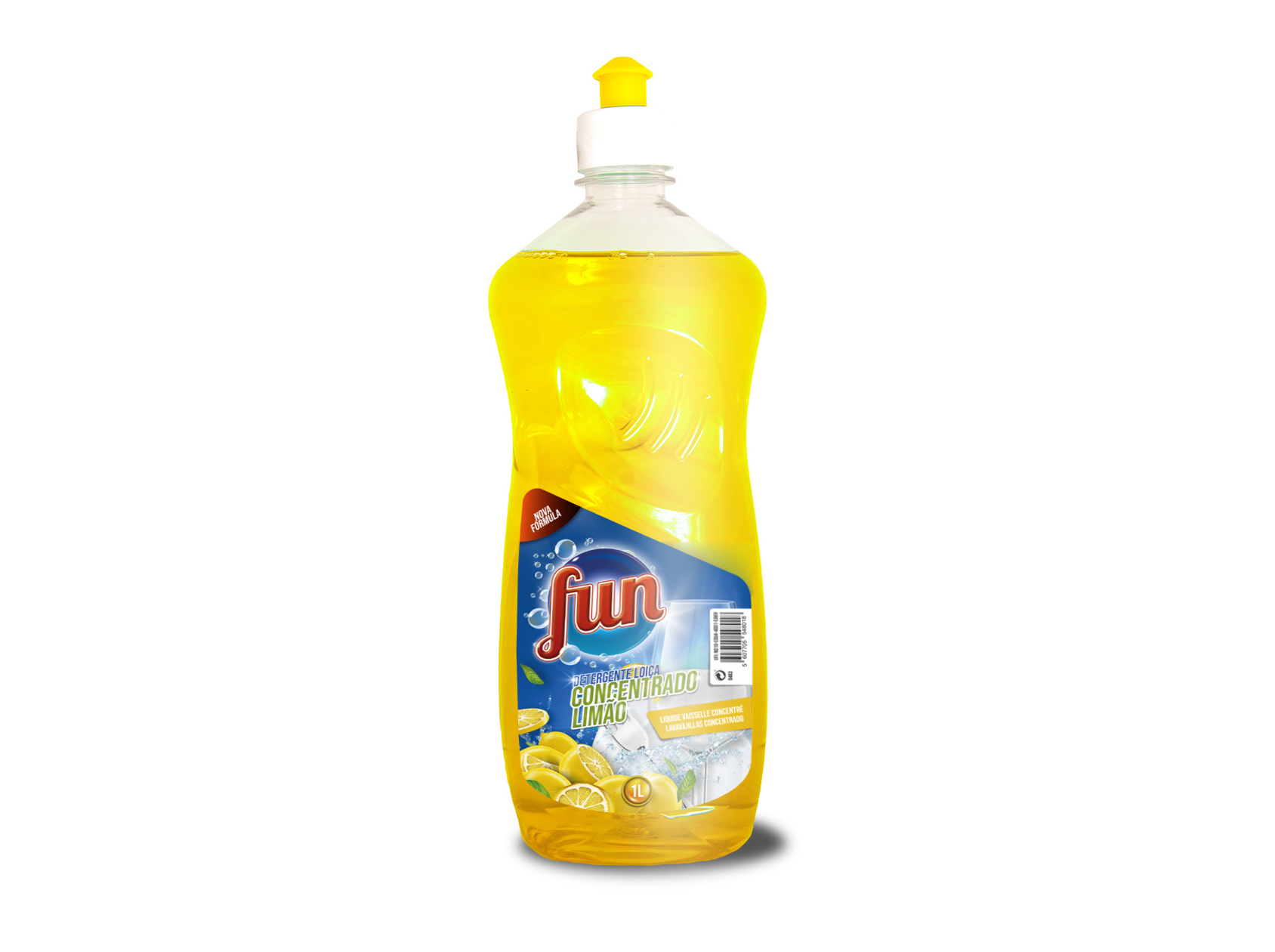 Detergente loiça manual fun concentrado amarelo limão 1l
