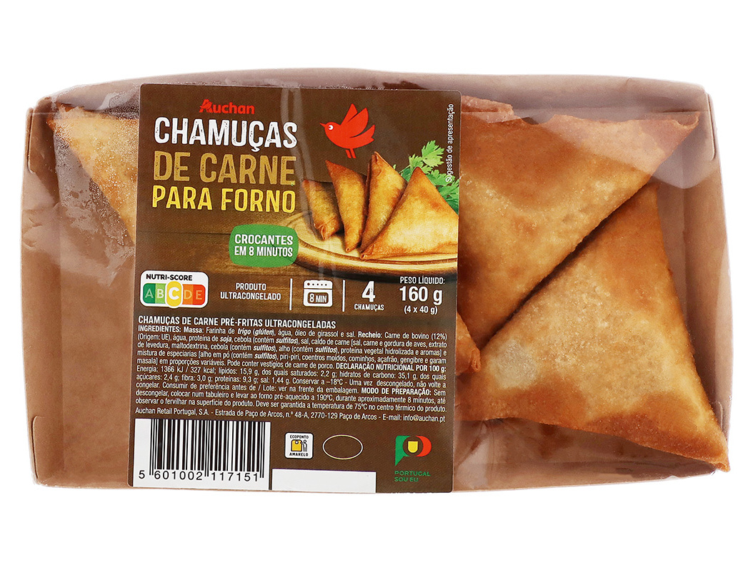 Chamuças De Carne Auchan Para Forno Ultracongeladas 4un 160g Auchan