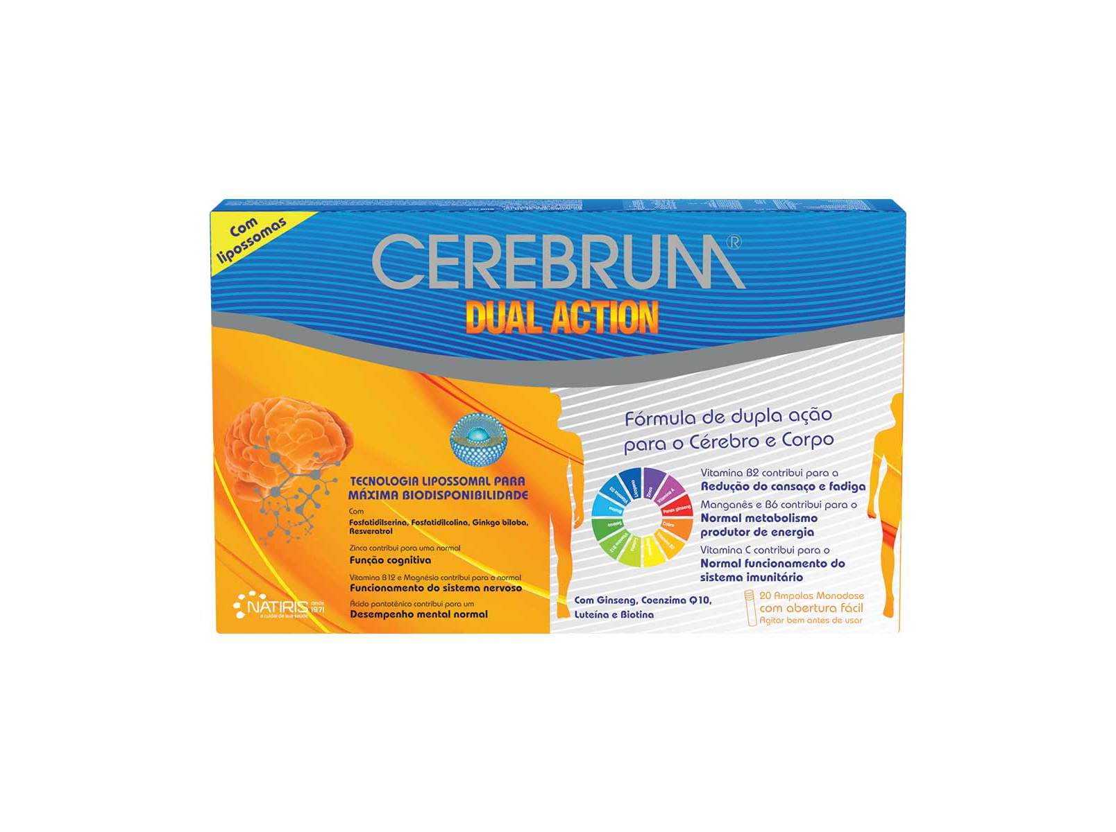 Suplemento Cerebrum Dual Action 20 Ampolas Cerebrum