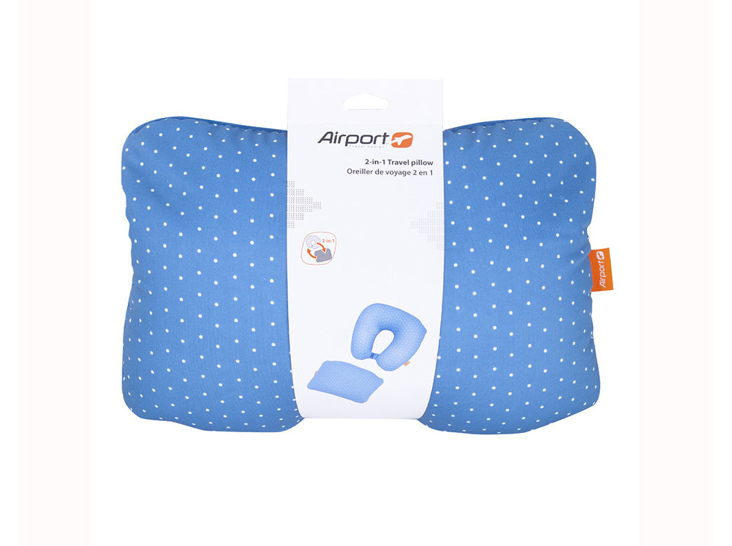 Almofada de viagem airport 2 em 1 azul